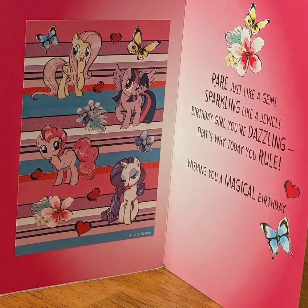 New My Little Pony Birthday Card and Stickers for Girls